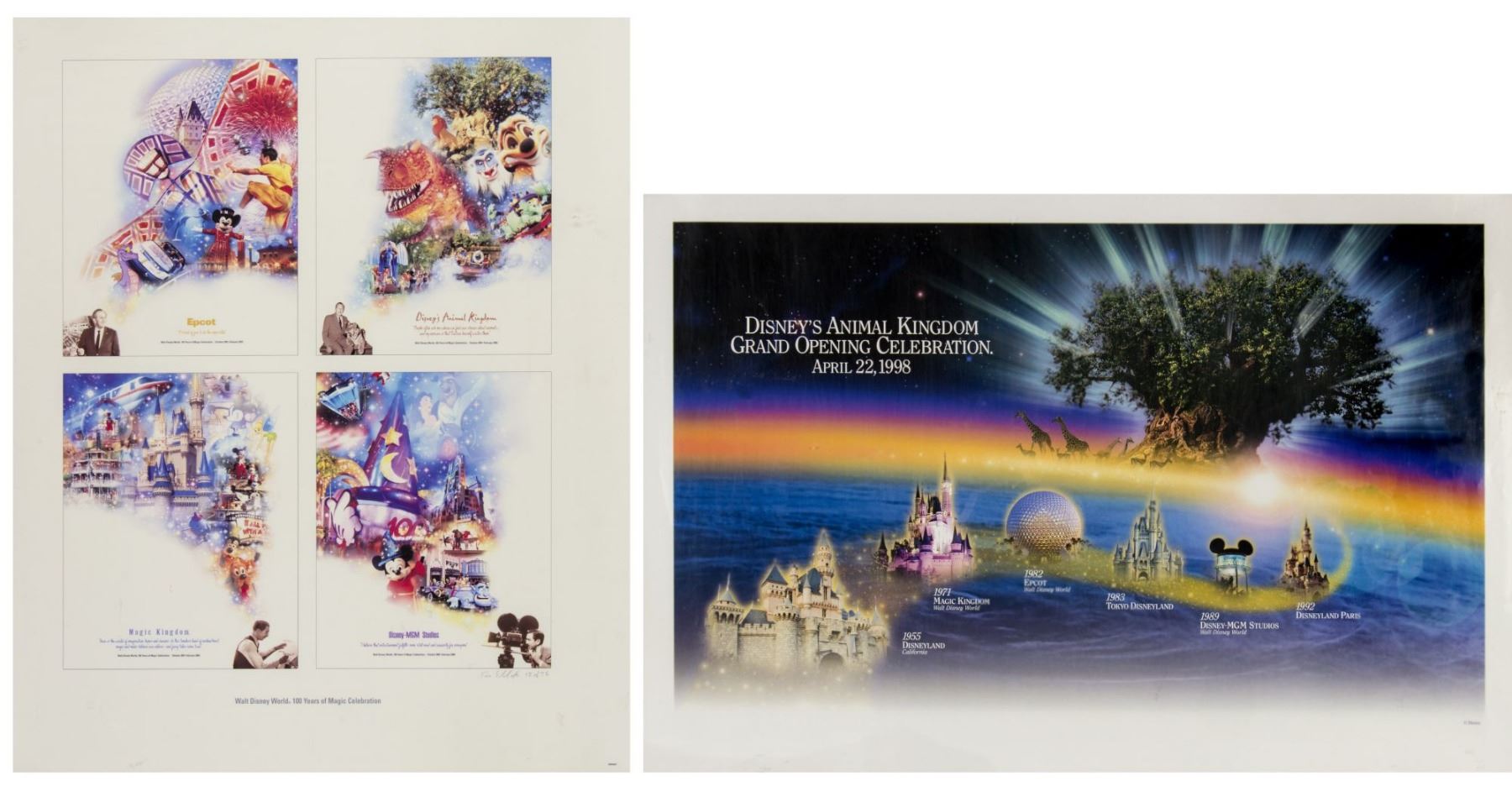 Pair of Disney Theme Park Commemorative Posters.