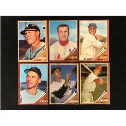 1962 TOPPS BASEBALL TRADING CARDS LOT (MINT)