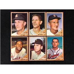 1962 TOPPS BASEBALL TRADING CARDS LOT (MINT)