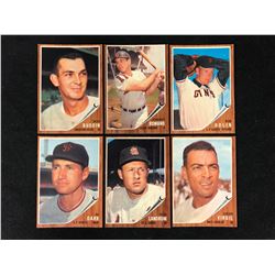 1962 TOPPS BASEBALL TRADING CARDS LOT (MINT)