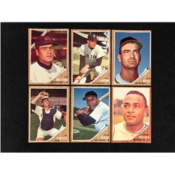 1962 TOPPS BASEBALL TRADING CARDS LOT (MINT)