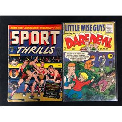 COMIC BOOK LOT (SPORT THRILLS #13/ LITTLE WISE GUYS STARRING IN DAREDEVIL #134)