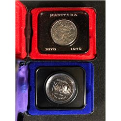 1870-1970 MANITOBA DOLLAR COIN/ 1874-1974 WINNIPEG DOLLAR COIN