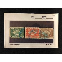 CANADIAN CUSTOMS DUTY POSTAGE STAMPS LOT (ONE CENT/ TWO CENTS)