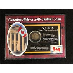 CANADA'S HISTORIC 20TH CENTURY COINS (5 CENTS "BEAVER" RESERVE, ROUND)