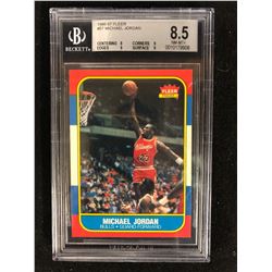 1986-87 FLEER #57 MICHAEL JORDAN (8.5 NM-MT+) BECKETT GRADED