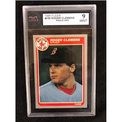 1985 FLEER #155 ROGER CLEMENS ROOKIE CARD (9 MINT) KSA GRADED