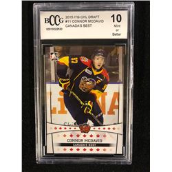 2015 ITG CHL DRAFT #21 CONNOR McDAVID YOUNG STARS (10 MINT OR BETTER) BCCG GRADED