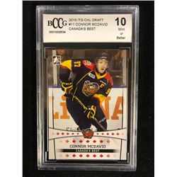 2015 ITG CHL DRAFT #21 CONNOR McDAVID YOUNG STARS (10 MINT OR BETTER) BCCG GRADED