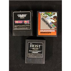 COLECOVISION VIDEO GAME LOT (DONKEY KONG/ CENTIPEDE/ THE HEIST)