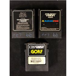 COLECOVISION VIDEO GAME LOT (GORF/ BLACKJACK & POKER/ BC II GROGS REVENGE)