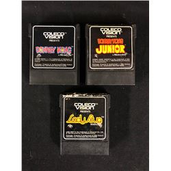 COLECOVISION VIDEO GAME LOT (DONKEY KONG/ LADY BUG/ DONKEY KONG JR)