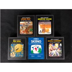 VINTAGE ATARI VIDEO GAME LOT (HOMERUN/ HAUNTED HOUSE/PAC-MAN)