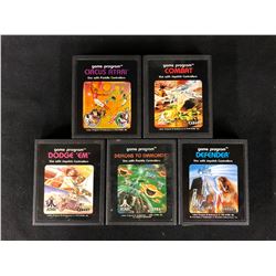 VINTAGE ATARI VIDEO GAME LOT (COMBAT/ CIRCUS ATARI/ DEFENDER...)