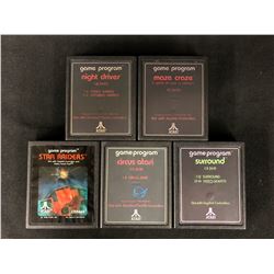 VINTAGE ATARI VIDEO GAME LOT (MAZE CRAZE/ NIGHT DRIVER/ CIRCUS ATARI...)