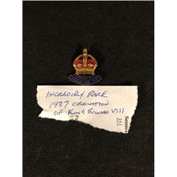 1937 CORONATION OF KING EDWARD VIII PIN (RARE)