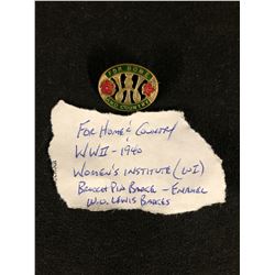"FOR HOME & COUNTRY" WW II 1940 WOMEN'S INSTITUTE ENAMELED PIN