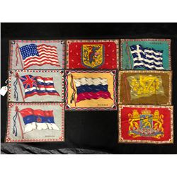 1950'S CLOTH MATERIAL FLAGS (INCLUDES 48 STAR U.S.A FLAG)