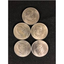 1965 Churchill Elizabeth Del Gratia Regina Commemorative Coin Lot .925 SILVER