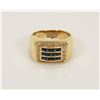 Image 1 : 1) 14K YELLOW GOLD MENS DIAMOND & SAPPHIRE RING