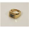 Image 2 : 1) 14K YELLOW GOLD MENS DIAMOND & SAPPHIRE RING
