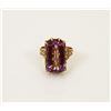 Image 1 : 7) 14K ROSE GOLD DIAMOND & AMETHYST RING