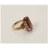 Image 3 : 7) 14K ROSE GOLD DIAMOND & AMETHYST RING