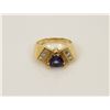 Image 1 : 9) 14K YELLOW GOLD DIAMOND & TANZANITE RING