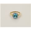 Image 1 : 11) 18K YELLOW & WHITE GOLD DIAMOND & TOPAZ RING