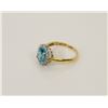 Image 2 : 11) 18K YELLOW & WHITE GOLD DIAMOND & TOPAZ RING
