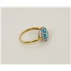 Image 3 : 11) 18K YELLOW & WHITE GOLD DIAMOND & TOPAZ RING