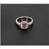 Image 1 : 12) 14K WHITE GOLD DIAMOND & GLASS GEMSTONE RING