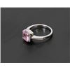 Image 2 : 12) 14K WHITE GOLD DIAMOND & GLASS GEMSTONE RING
