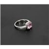 Image 3 : 12) 14K WHITE GOLD DIAMOND & GLASS GEMSTONE RING