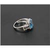 Image 3 : 14) 14K WHITE GOLD MULTI-GEMSTONE RING