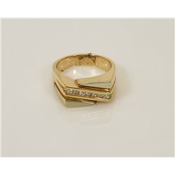 20) 10K MENS YELLOW & WHITE GOLD DIAMOND RING