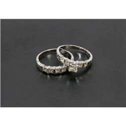 21) 14K WHITE GOLD DIAMOND WEDDING RING SET