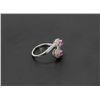 Image 3 : 24) 14K WHITE GOLD DIAMOND & PINK SAPPHIRE RING