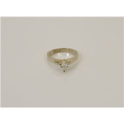 26) 10K WHITE GOLD DIAMOND SOLITAIRE RING
