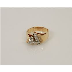 41) 14K YELLOW & WHITE GOLD DIAMOND RING