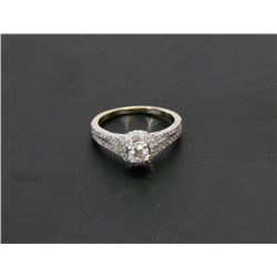 42) 14K WHITE GOLD DIAMOND ENGAGEMENT RING