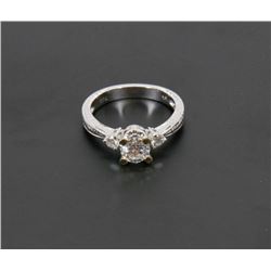 44) 18K WHITE GOLD DIAMOND ENGAGEMENT RING