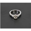 Image 1 : 44) 18K WHITE GOLD DIAMOND ENGAGEMENT RING