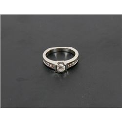 45) 14K WHITE GOLD DIAMOND ENGAGEMENT RING