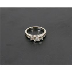 46) 14K WHITE GOLD DIAMOND ENGAGEMENT RING