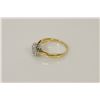 Image 2 : 47) 14K WHITE & YELLOW GOLD DIAMOND CLUSTER RING