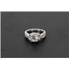 Image 1 : 60) 18K WHITE GOLD DIAMOND & CUBIC ZIRCONIA RING