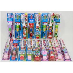 BAG OF ASSORTED KIDS ELECTRIC TOOTHBRUSHES