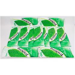 11 PACKS OF TRIDENT WINTERGREEN WHITE GUM