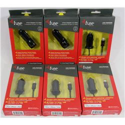 LOT OF SIX FUSE 3.1AMP RAPID CHARGERS (FOR AUTO)